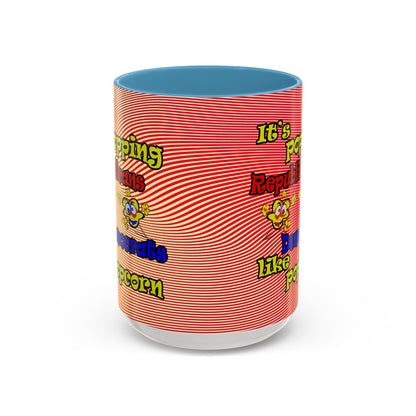 popping like popcorn - Accent Mug (yellow-orange wave)