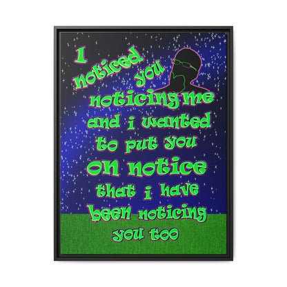 noticed you noticing - framed canvas art ('snoops' background)