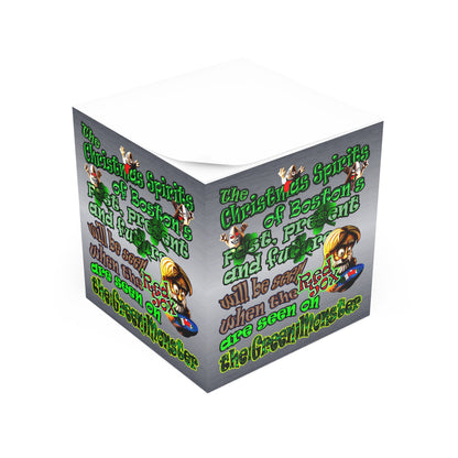 christmas spirits of boston - note cube (brushed nickel)