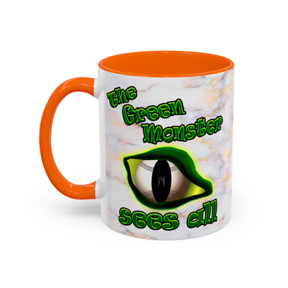 green monster - Accent Mug (white marble)