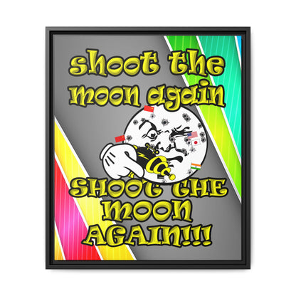 shoot the moon again - framed canvas art (rainbow split)