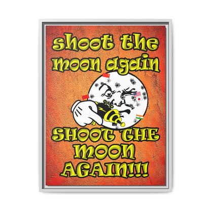 shoot the moon again - framed canvas art (burnt orange)