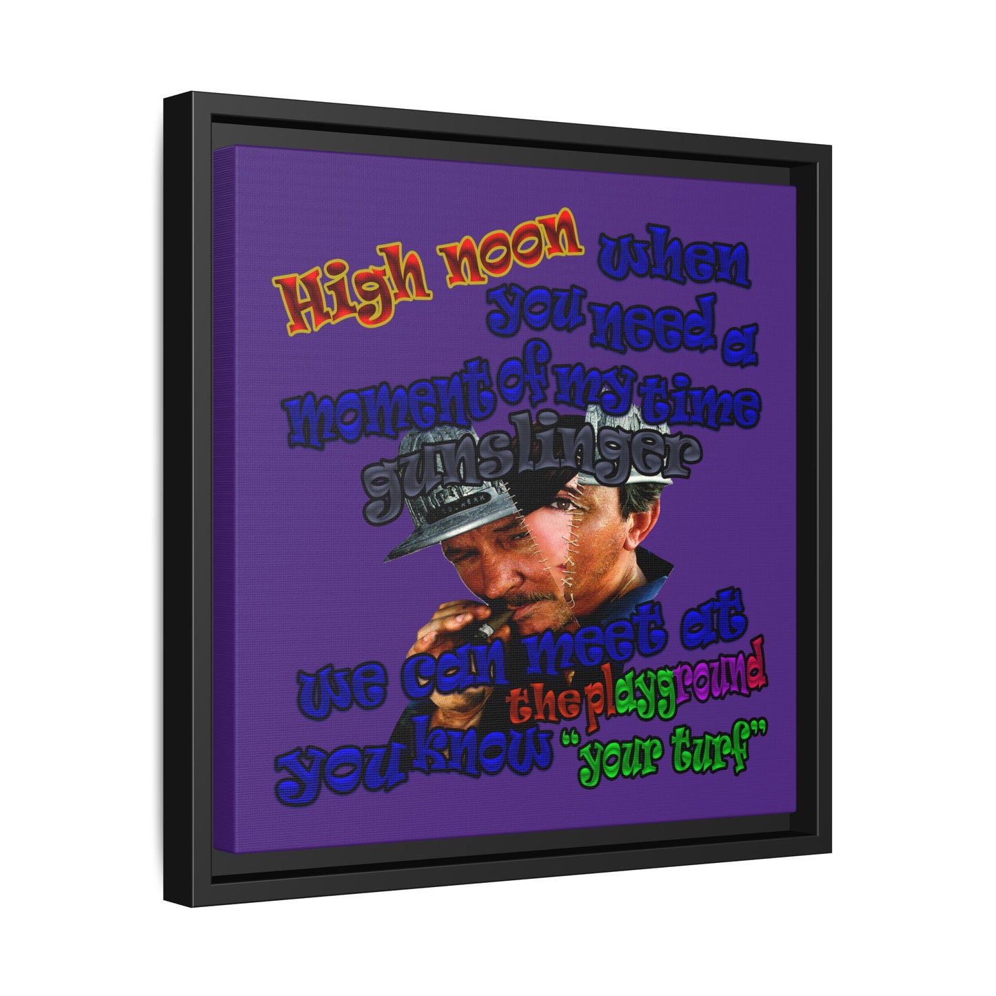 high noon - framed canvas art (purple)