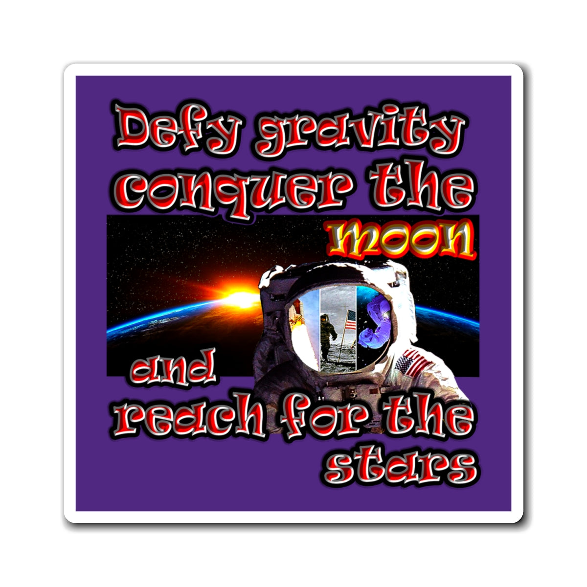 defy conquer reach - Magnets - (purple)