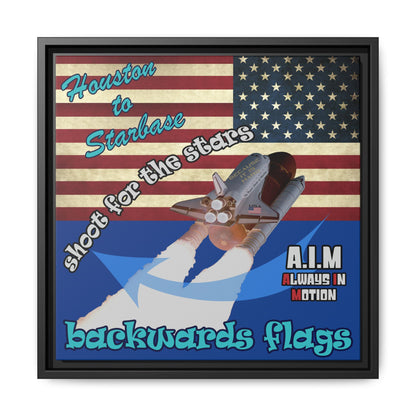 shoot for the stars - framed canvas art (dark blue)