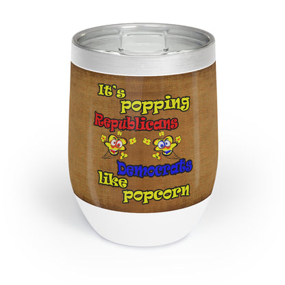 popping like popcorn - Chill Wine Tumbler (brown papyrus)