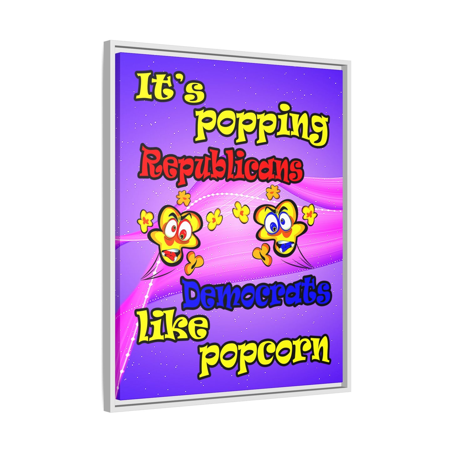 popping like popcorn - framed canvas art (purple-pink wave)
