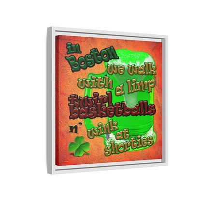 celtics logo - framed canvas art (burnt orange)