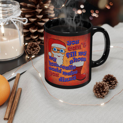 santa's shoes - Black Mug (burnt orange)