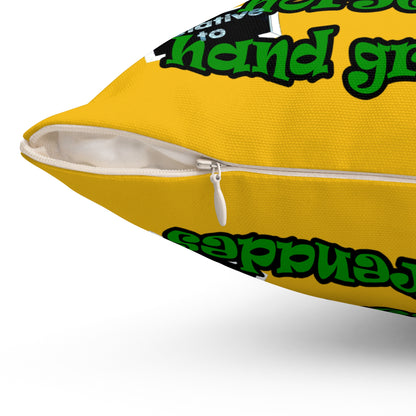 my luck - Spun Polyester Square Pillow - (yellow)