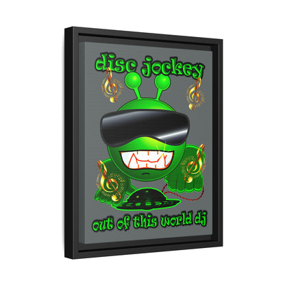 disc jockey - framed canvas art (dark grey)
