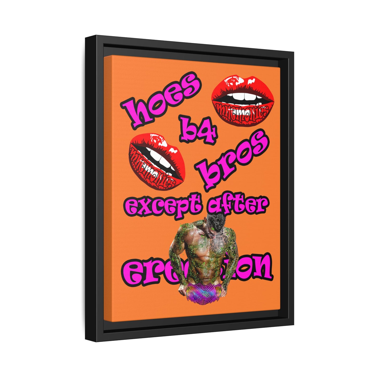 hoes b4 bros - framed canvas art (crusta)
