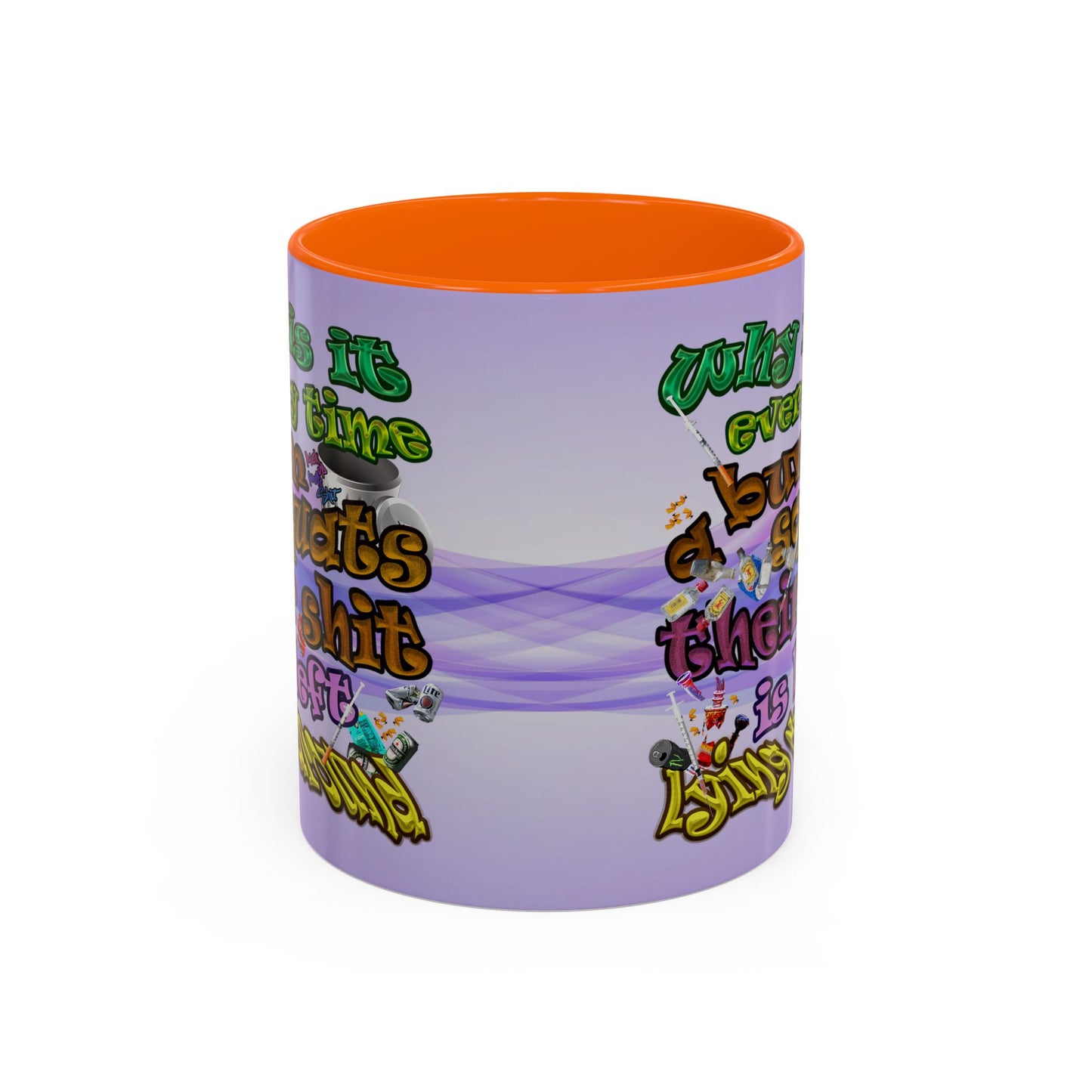 the bum's shit - Accent Mug (light blue-pink wave)