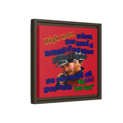 high noon - framed canvas art (dark red)