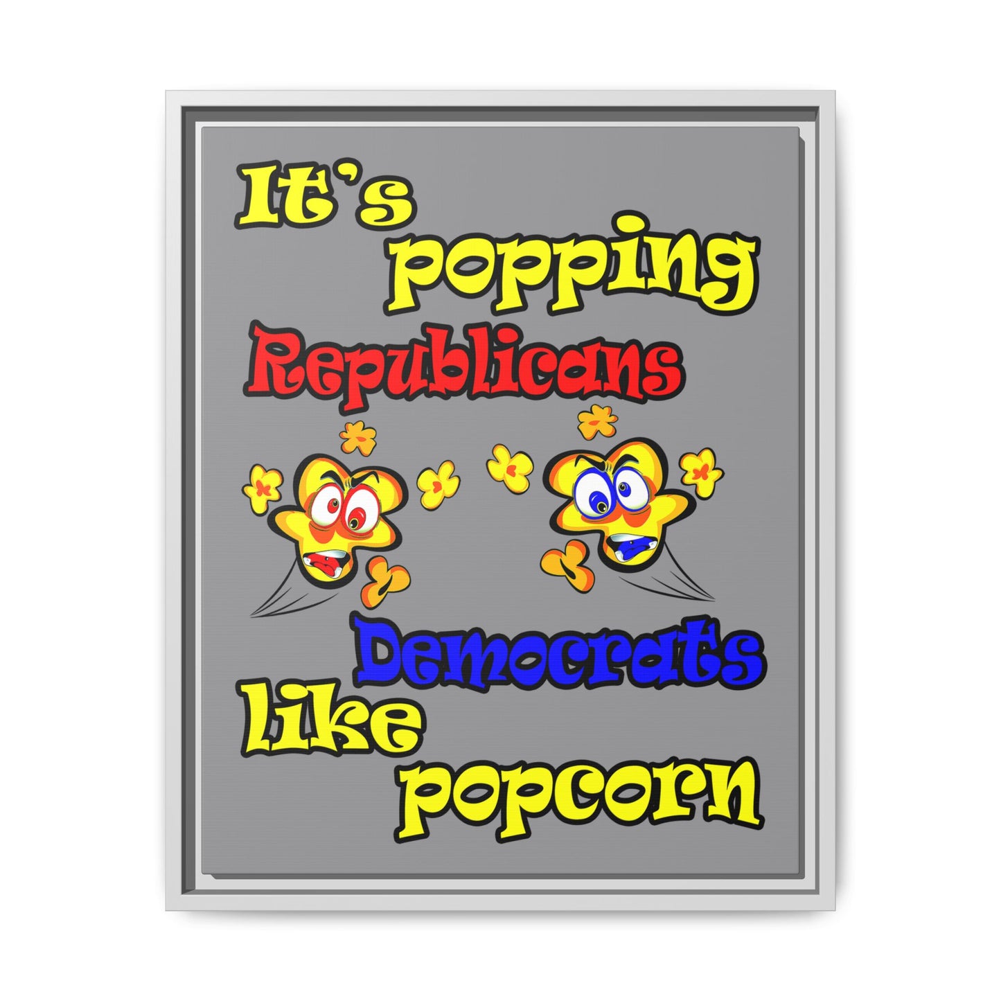 popping like popcorn - framed canvas art (grey)