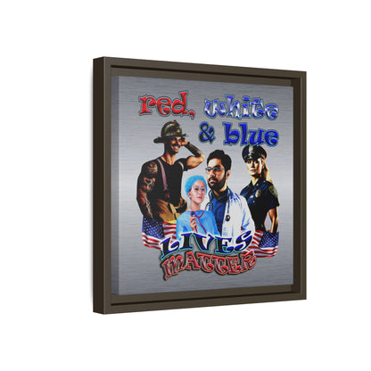 rw&b lives matter - framed canvas art (brushed nickel)