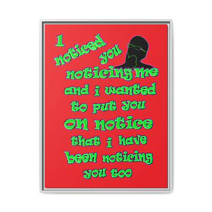 noticed you noticing - framed canvas art (red)