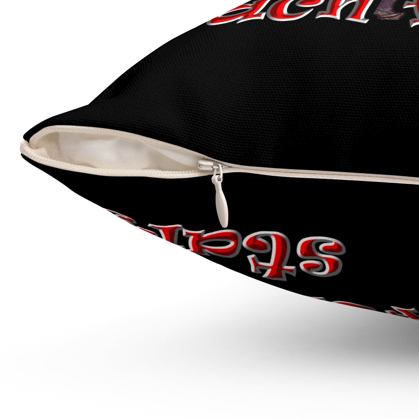 defy conquer reach - Spun Polyester Square Pillow - (black)