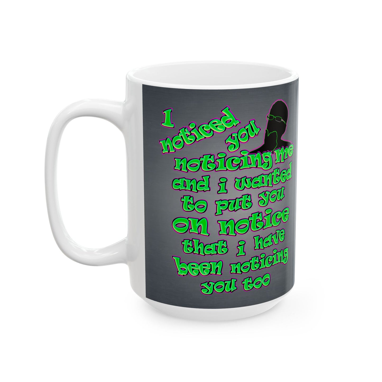 noticed you noticing - White Mug (grey-light grey)