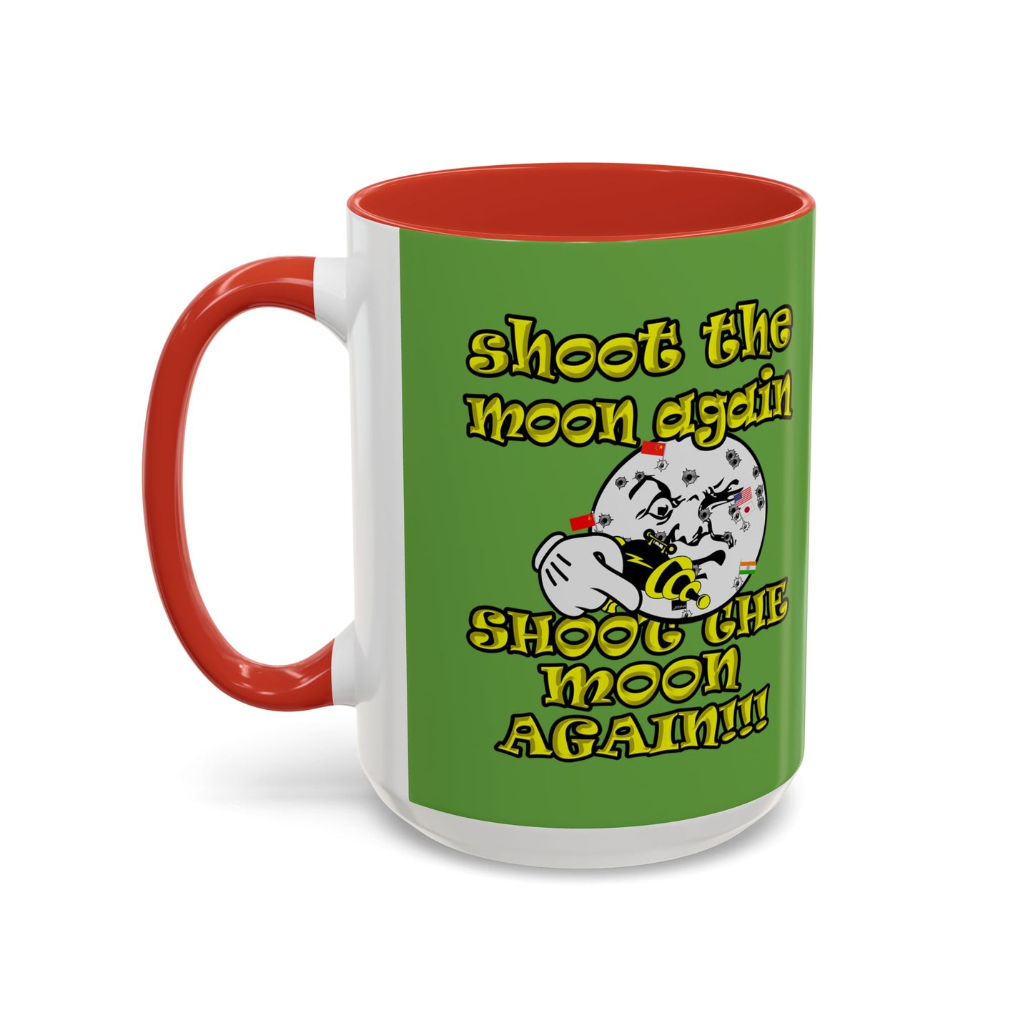 shoot the moon again - Accent Mug (green)