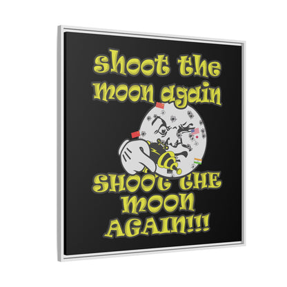 shoot the moon again - framed canvas art (black)