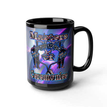 em cee squared - Black Mug (grey-pink wave)