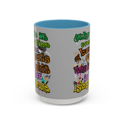 the bum's shit - Accent Mug (light grey)