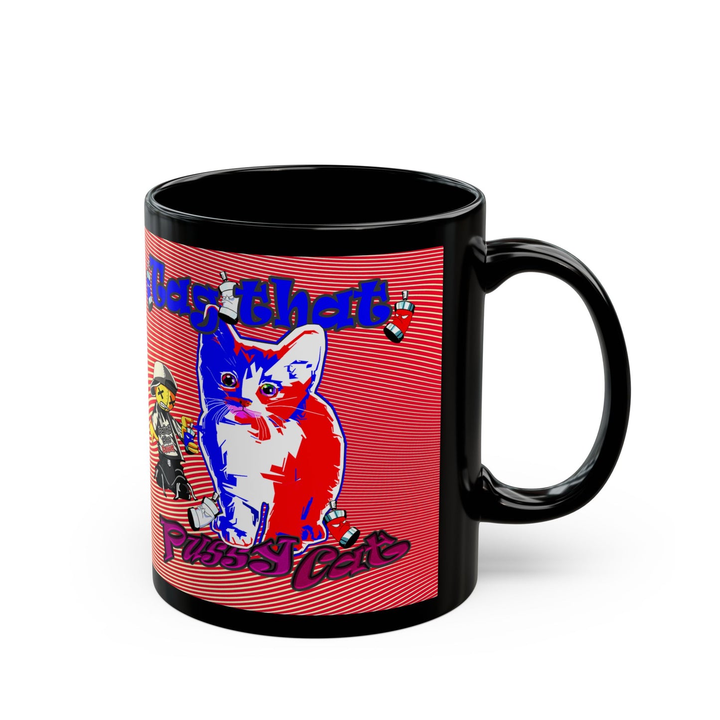 tag that - Black Mug (yellow-orange wave)