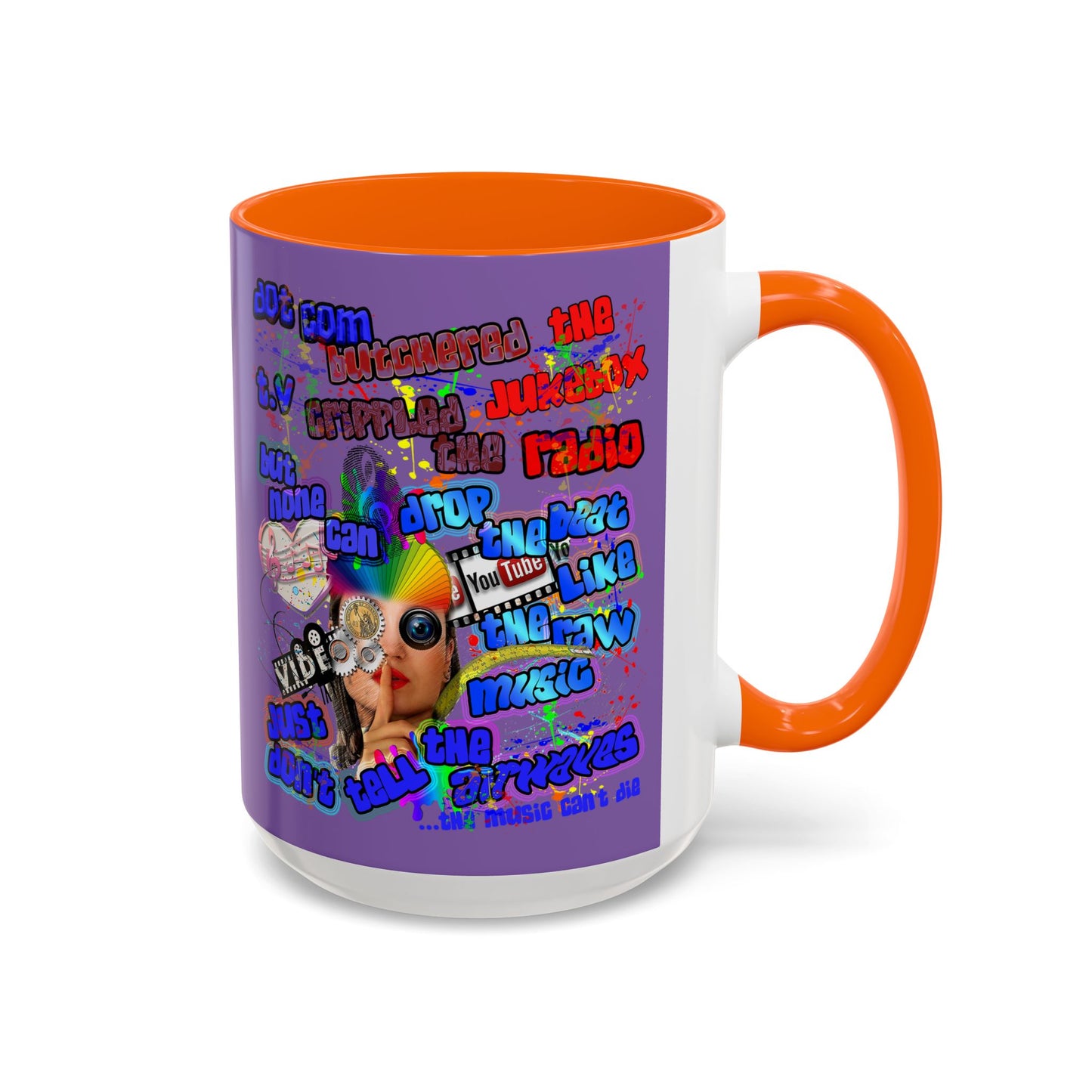 drop the beat - Accent Mug (light purple)