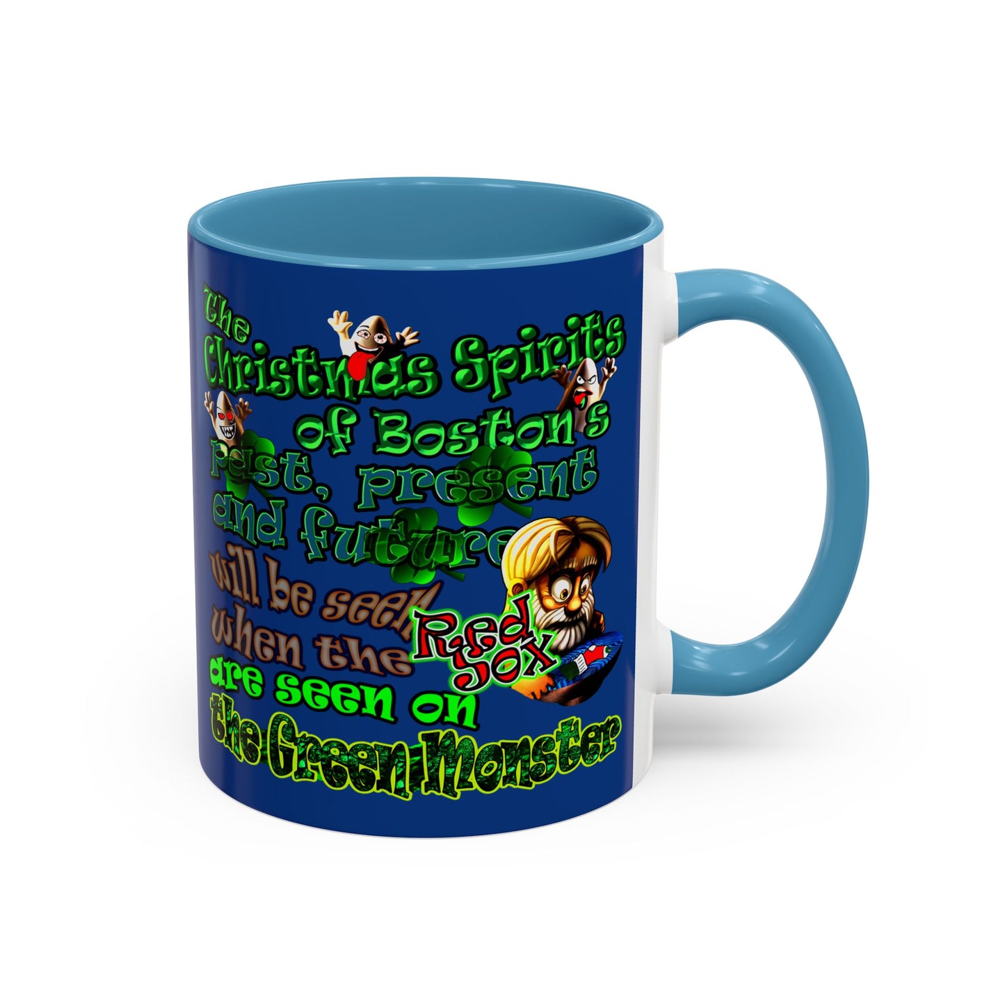christmas spirits of boston - Accent Mug (dark blue)