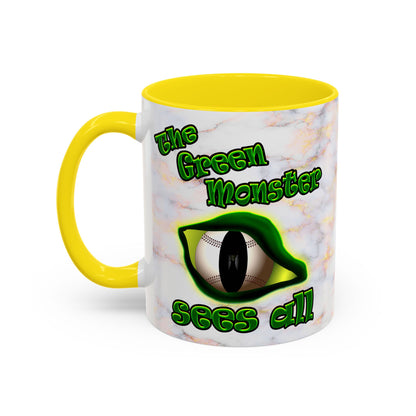 green monster - Accent Mug (white marble)