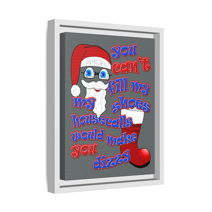 santa's shoes - framed canvas art (dark grey)