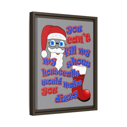santa's shoes - framed canvas art (grey)