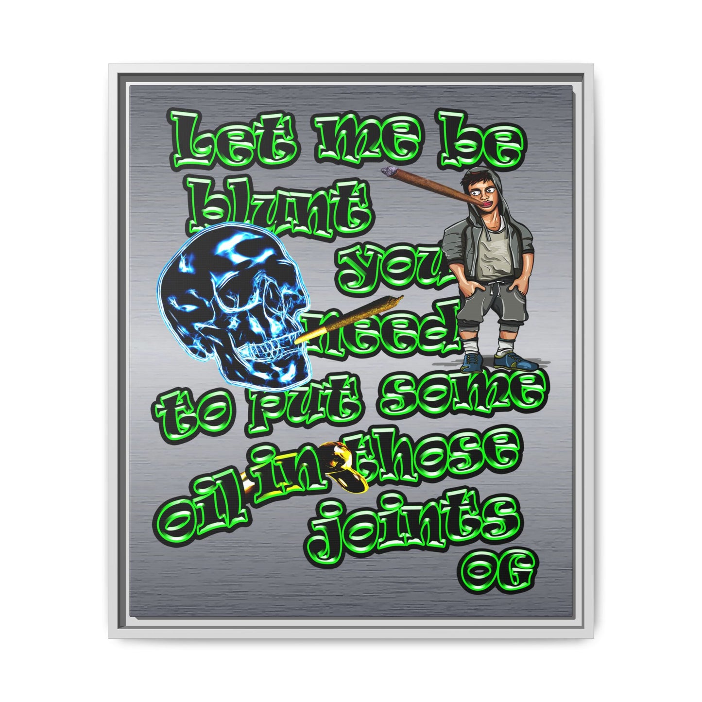 og - framed canvas art (brushed nickel)