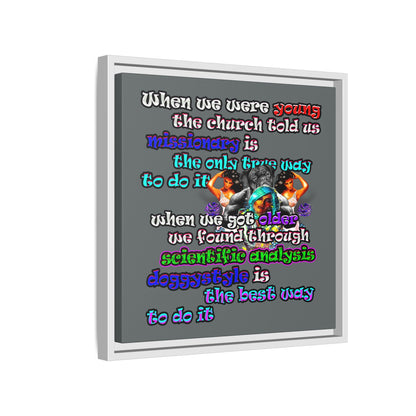 doggystyle - framed canvas art (dark grey)