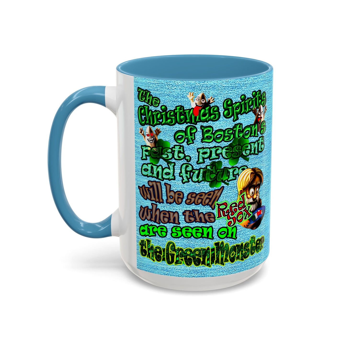 christmas spirits of boston - Accent Mug (faded blue)