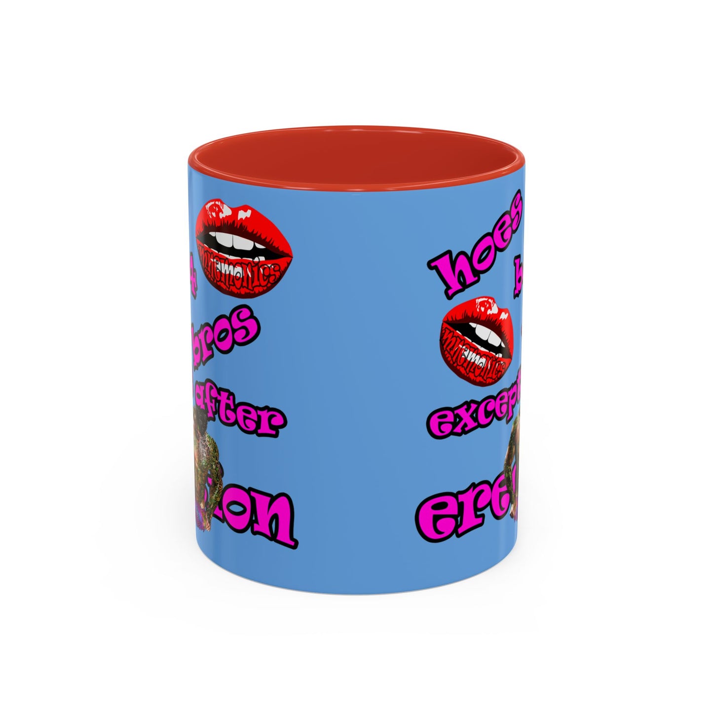 hoes b4 bros - Accent Mug (light blue)