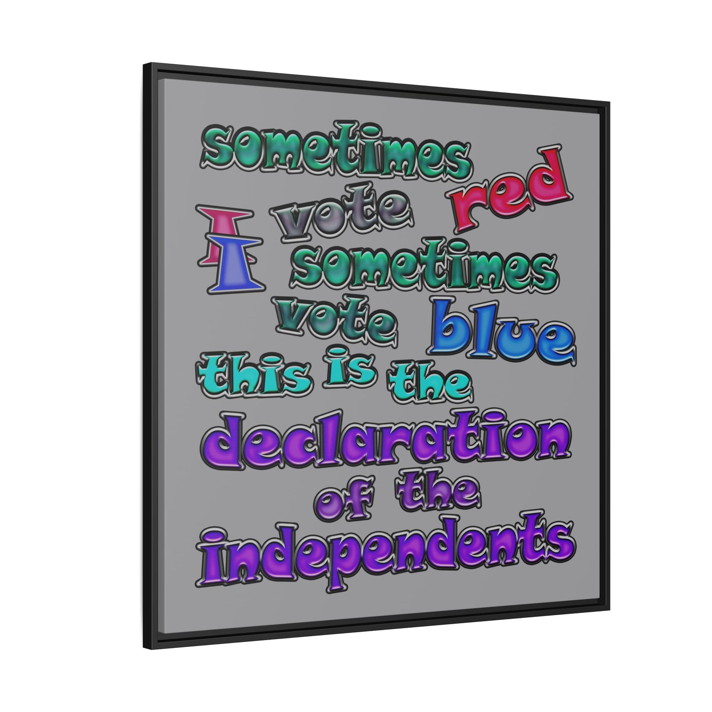 declaration of the independents - framed canvas art (grey)