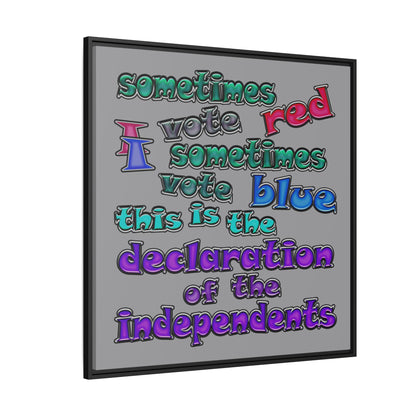 declaration of the independents - framed canvas art (grey)