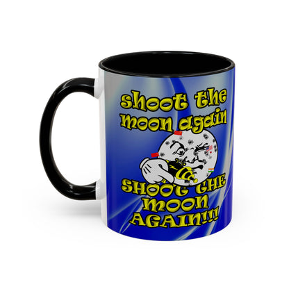 shoot the moon again - Accent Mug (blue-white wave)