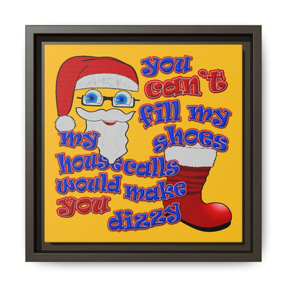 santa's shoes - framed canvas art (yellow)
