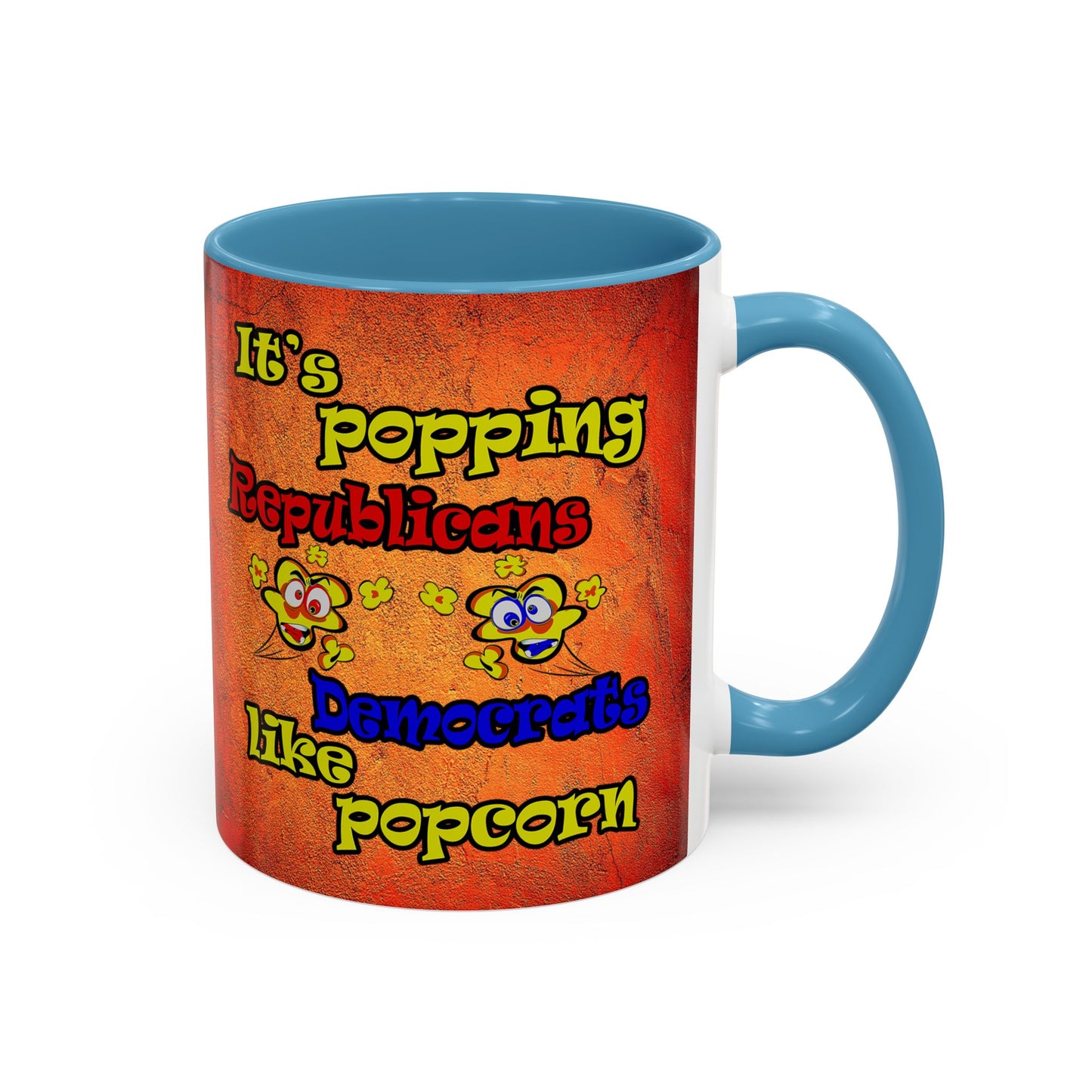 popping like popcorn - Accent Mug (burnt orange)