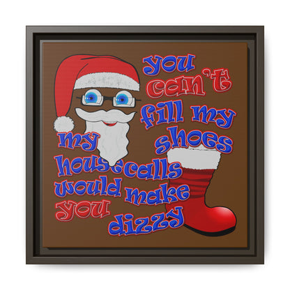 santa's shoes - framed canvas art (brown)