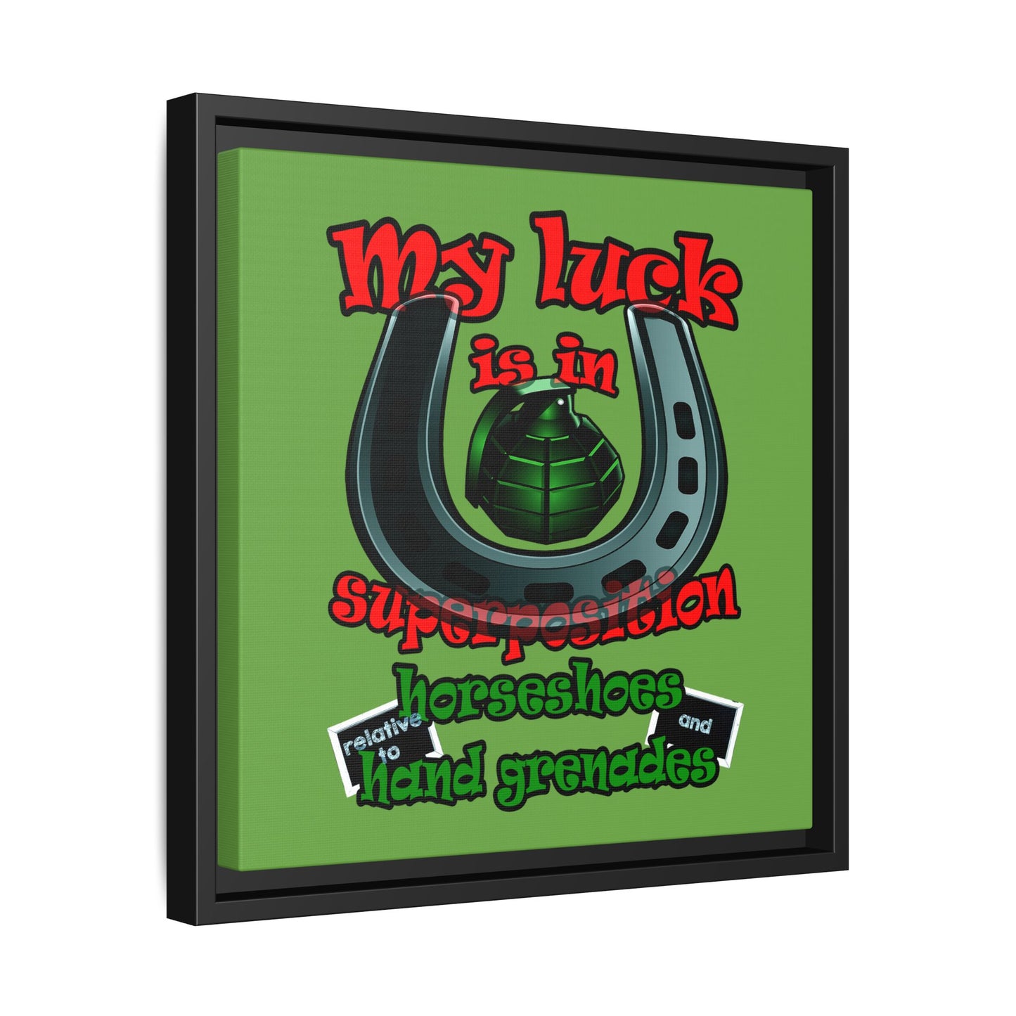 my luck - framed canvas art (green)
