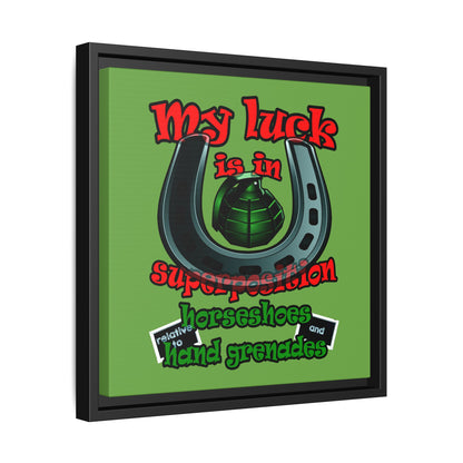 my luck - framed canvas art (green)
