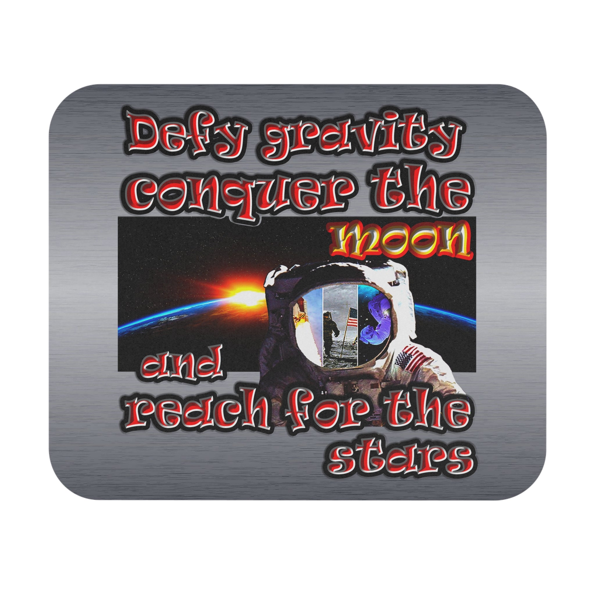 defy conquer reach - Mouse Pad (Rectangle) (brushed nickel)