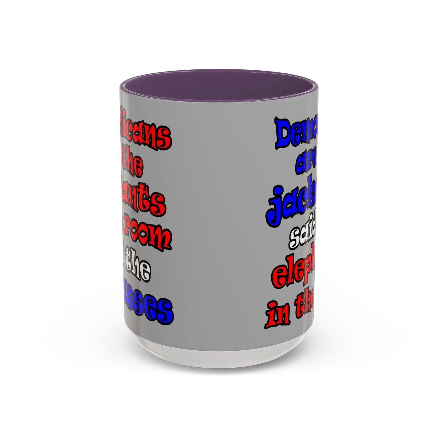 donkeys and elephants - Accent Mug (light grey)