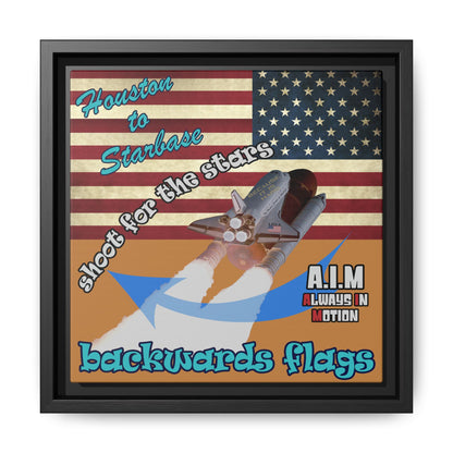 shoot for the stars - framed canvas art (light brown)