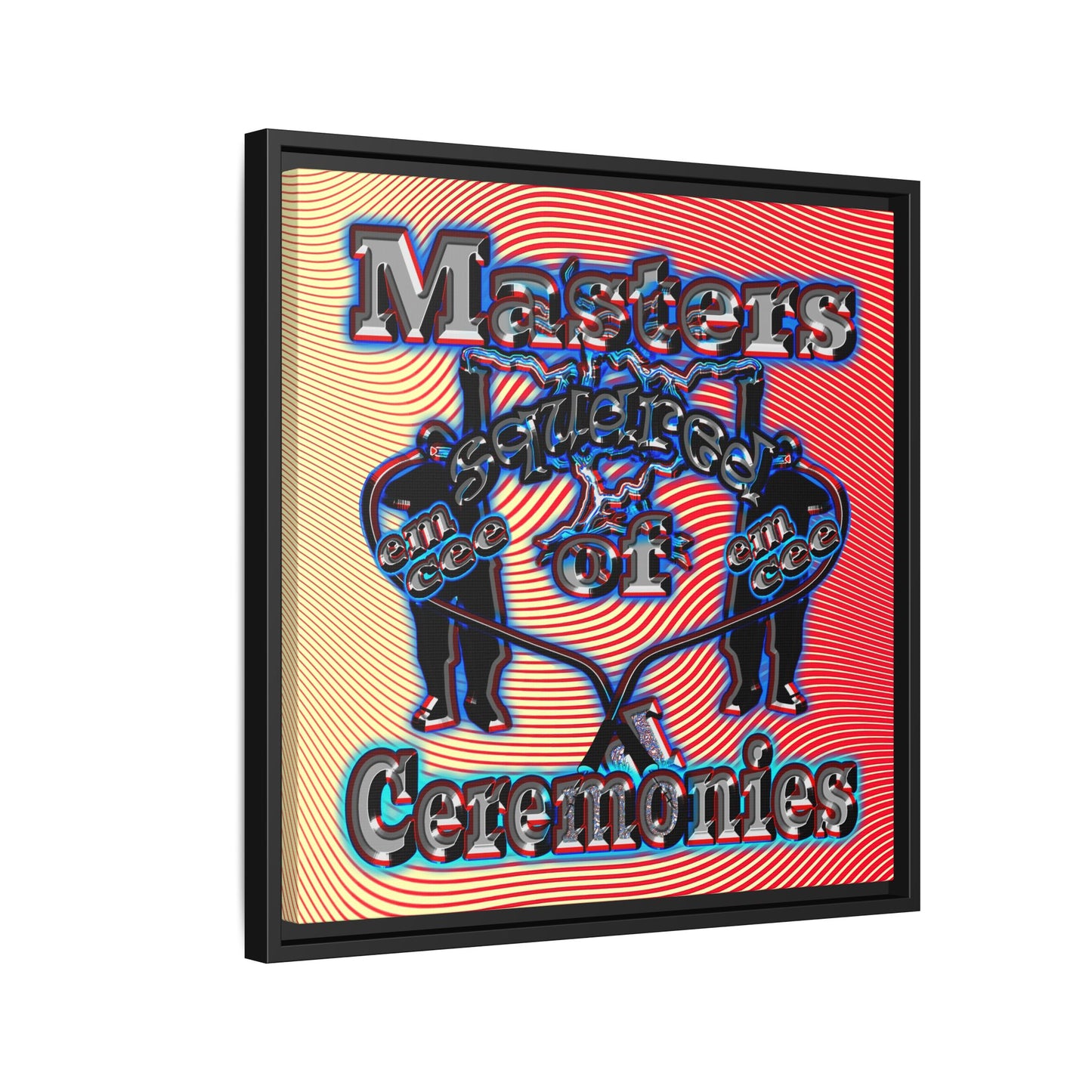 em cee squared - framed canvas art (yellow-orange wave)