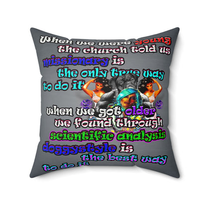 doggystyle - Spun Polyester Square Pillow - (grey-light grey)